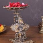 Superfine Brass Garuda Aasan Lamp | 6.5" x 5.7" x 6.5" (16.5 x 14.5 x 16.5 cm) | Rustic Divine Light | Traditional Sacred Decor